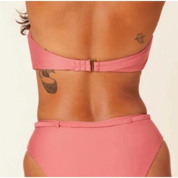 NWT Andie Swim The Scala Bikini Top In Punch Pink Size Small - Picture 2 of 6